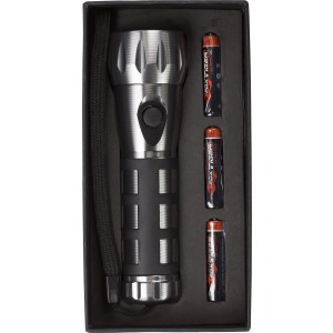Torch with 17 LED lights, black/silver (Lamps)