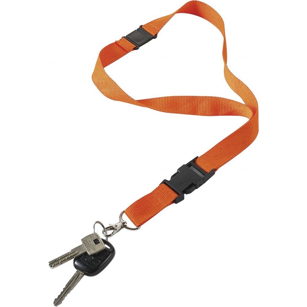 Printed Lanyard and key holder, orange (Lanyard, armband, badge holder)