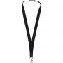 Dylan cotton lanyard with safety clip, Black