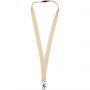 Dylan cotton lanyard with safety clip, Natural