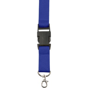 Polyester (300D) lanyard and key holder Bobbi, cobalt blue (Lanyard, armband, badge holder)
