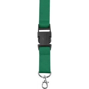 Polyester (300D) lanyard and key holder Bobbi, green (Lanyard, armband, badge holder)