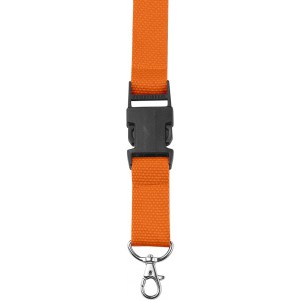 Polyester (300D) lanyard and key holder Bobbi, orange (Lanyard, armband, badge holder)