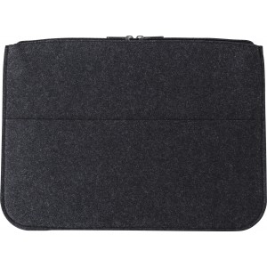 RPET felt laptop pouch Emilia, dark grey (Laptop & Conference bags)