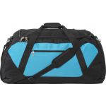 Large (600D) polyester sports/travel bag, black/light blue (7947-980)