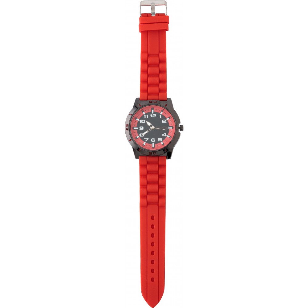 Printed Large, alloy and mineral glass watch for men, Red (Clocks and ...