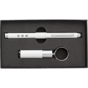 Plastic laser pen and presenter with receiver, white (Laser pointers)