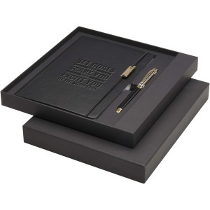 Legato A5 notebook and rollerball pen set, Solid black (Pen sets)