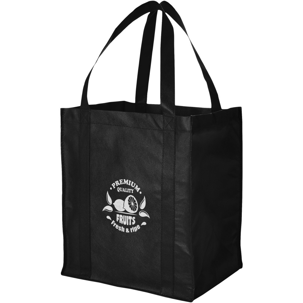 Printed Liberty non-woven tote bag, solid black (Shopping bags)