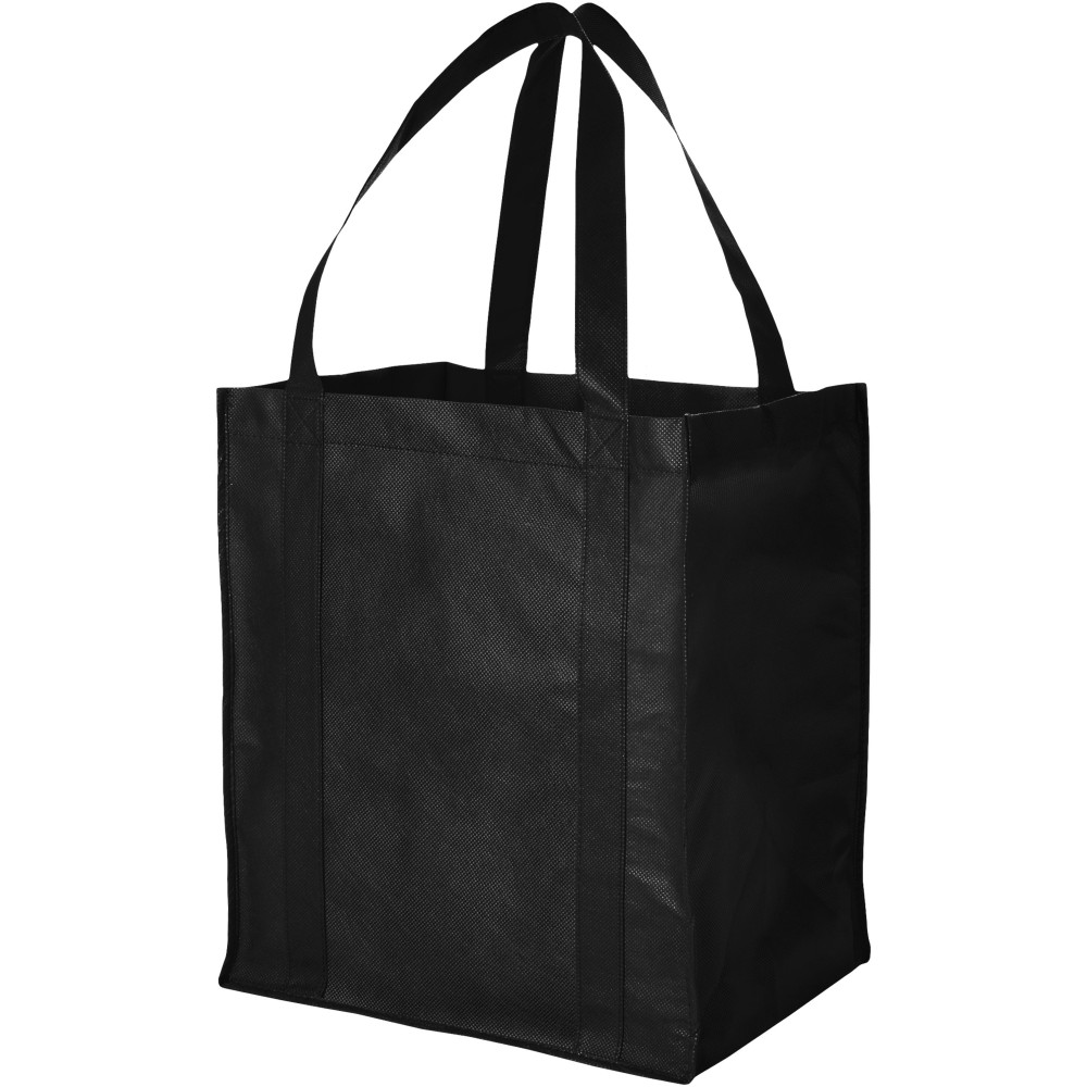 Printed Liberty non-woven tote bag, solid black (Shopping bags)