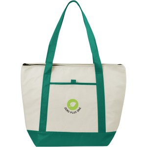 Lighthouse non-woven cooler tote, Natural,Green (Cooler bags)