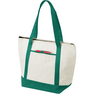 Lighthouse non-woven cooler tote, Natural,Green (Cooler bags)