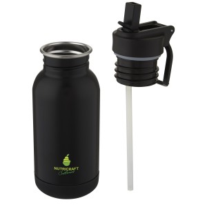 Lina 400 ml stainless steel sport bottle with straw and loop (Sport bottles)