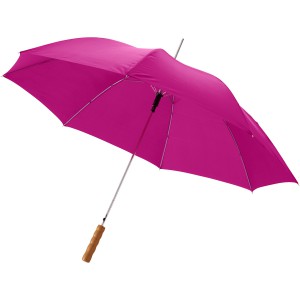 Lisa 23" auto open umbrella with wooden handle, Magenta