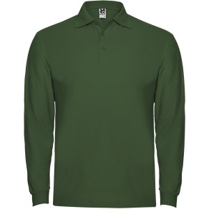Estrella long sleeve men's polo, Bottle green (Long-sleeved shirt)