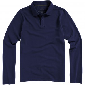 Oakville long sleeve men's polo, Navy (Long-sleeved shirt)