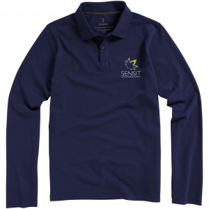 Oakville long sleeve men's polo, Navy (Long-sleeved shirt)