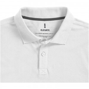Oakville long sleeve men's polo, White (Long-sleeved shirt)