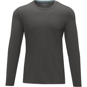 Ponoka long sleeve men's GOTS organic t-shirt, Storm grey (Long-sleeved shirt)