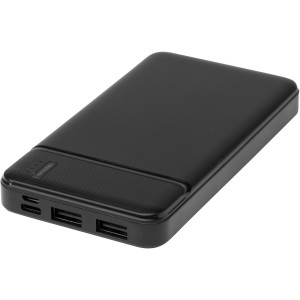 Loop 10.000 mAh recycled plastic power bank, Solid black (Powerbanks)