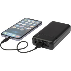 Loop 20.000 mAh recycled plastic power bank, Solid black (Powerbanks)