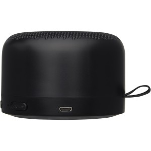 Loop 5W recycled plastic Bluetooth speaker, Solid black (Speakers, radios)