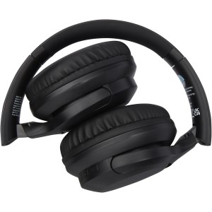 Loop recycled plastic Bluetooth(r) headphones, Solid black (Earphones, headphones)