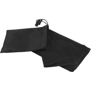 Lucas RPET sport towel 30x80 cm, Solid black (Towels)