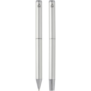 Lucetto recycled aluminium ballpoint and rollerball pen gift (Pen sets)