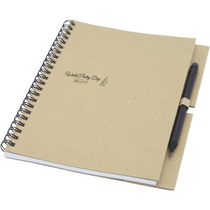 Luciano Eco wire notebook with pencil - medium, Natural (Notebooks)