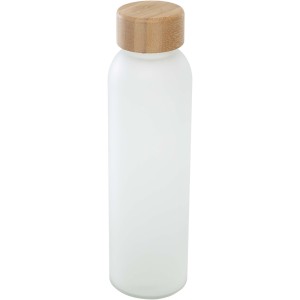 Lume 500 ml matte soda lime glass bottle with bamboo lid, Wh