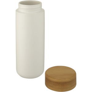 Lumi 300 ml ceramic tumbler with bamboo lid, White (Glasses)