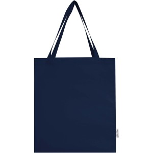 Madras 140 g/m2 GRS recycled cotton gusset tote bag, Navy (Shopping bags)