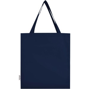 Madras 140 g/m2 GRS recycled cotton gusset tote bag, Navy (Shopping bags)