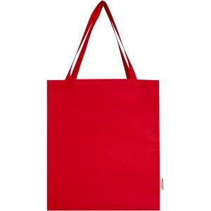 Madras 140 g/m2 GRS recycled cotton gusset tote bag, Red (Shopping bags)