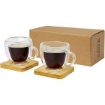 Manti 2-piece 100 ml double-wall glass cup with bamboo coast (11331401)