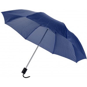 Manual foldable polyester (190T) umbrella, blue (Foldable umbrellas)