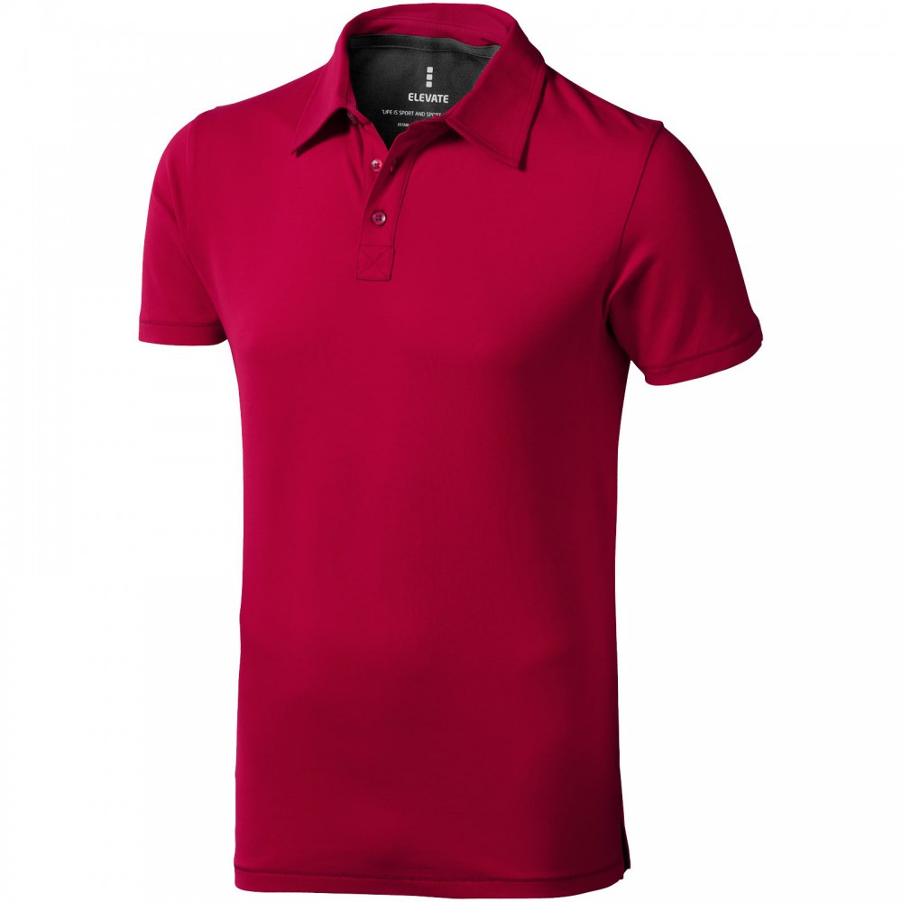 tile salary Maestro Printed Markham short sleeve men's stretch polo, Red, M (Polo shirt,  90-100% cotton)