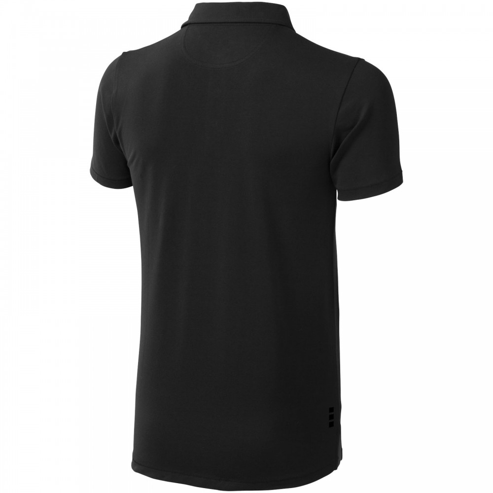 Printed Markham short sleeve men's stretch polo, solid black, XL (Polo ...