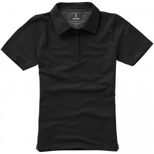 Markham short sleeve women's stretch polo, solid black (Polo shirt, 90-100% cotton)