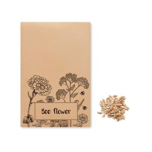 Flowers mix seeds in envelope, Beige