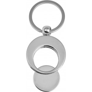 Metal 2-in-1 key holder Christie, silver (Keychains)