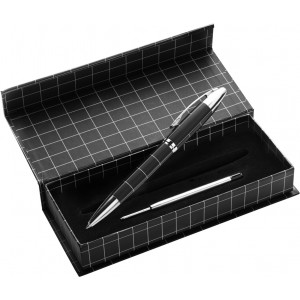 Metal ballpen Malika, black/silver (Metallic pen)