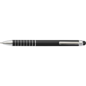 Aluminium lacquered ballpen Oliver, black (Metallic pen)