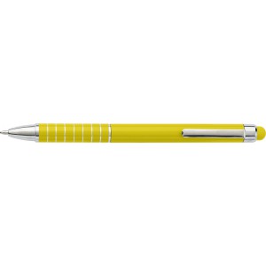 Aluminium lacquered ballpen Oliver, yellow (Metallic pen)