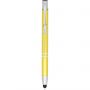 Moneta anodized aluminium click stylus ballpoint pen, Yellow