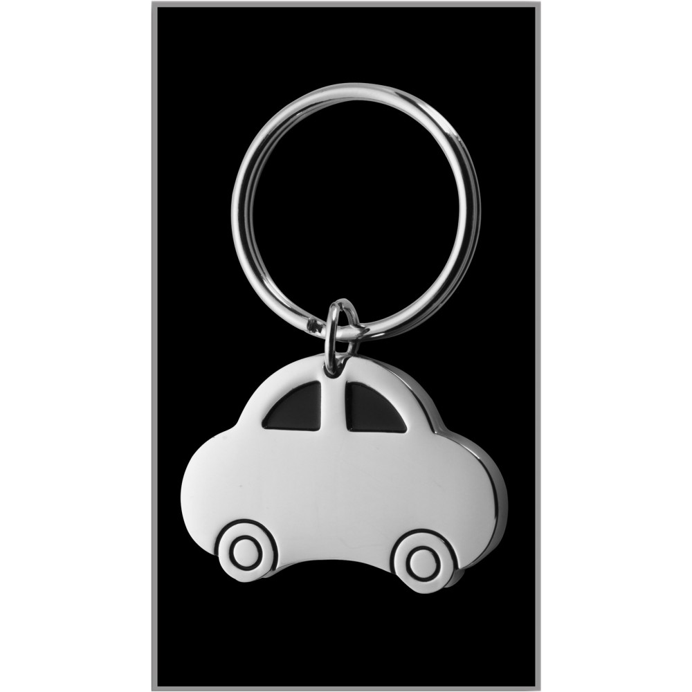 Printed Metal, key holder, model 'car'., silver (Keychains)