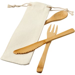 Celuk bamboo cutlery set, Natural (Wood kitchen equipments)