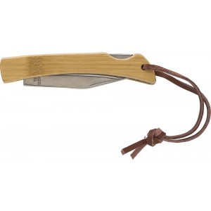 Stainless steel and bamboo foldable knife Beckett, brown (Metal kitchen equipments)
