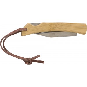 Stainless steel and bamboo foldable knife Beckett, brown (Metal kitchen equipments)